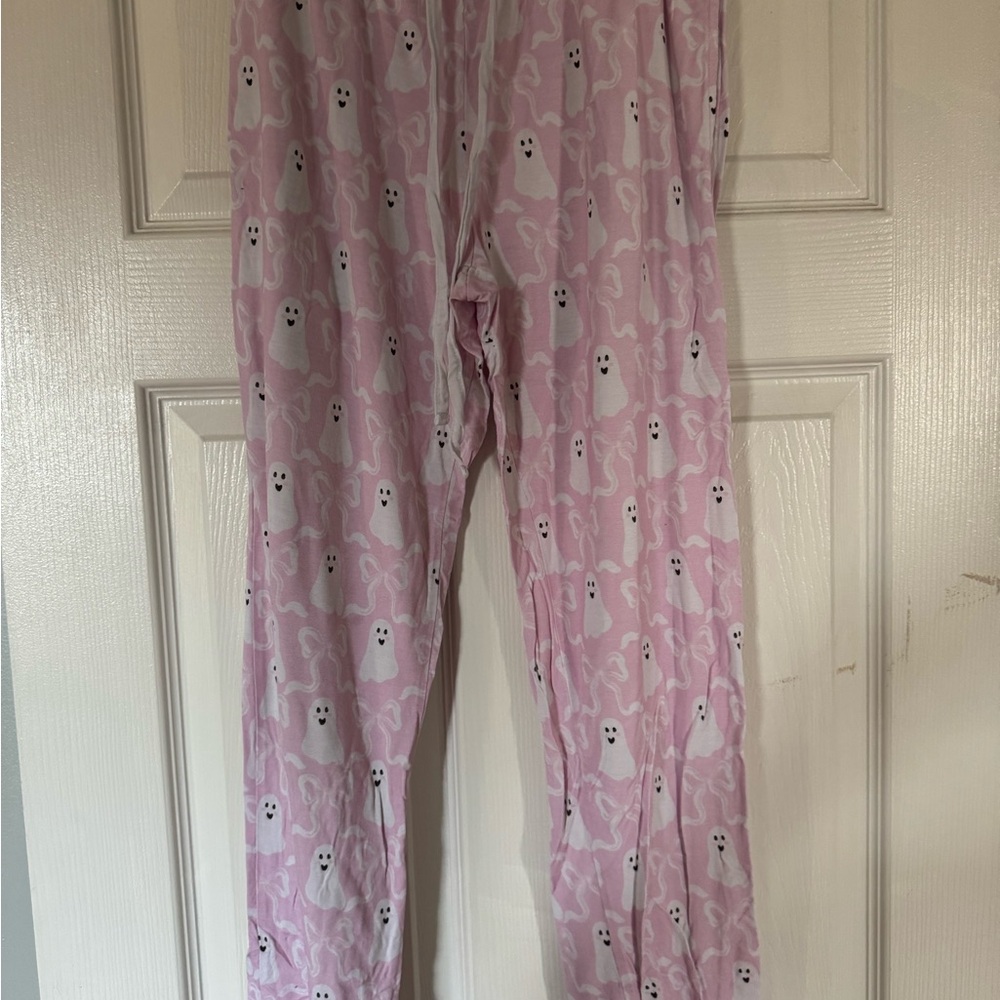 Women's Pink Ghost and Bow Print Pajama Pants